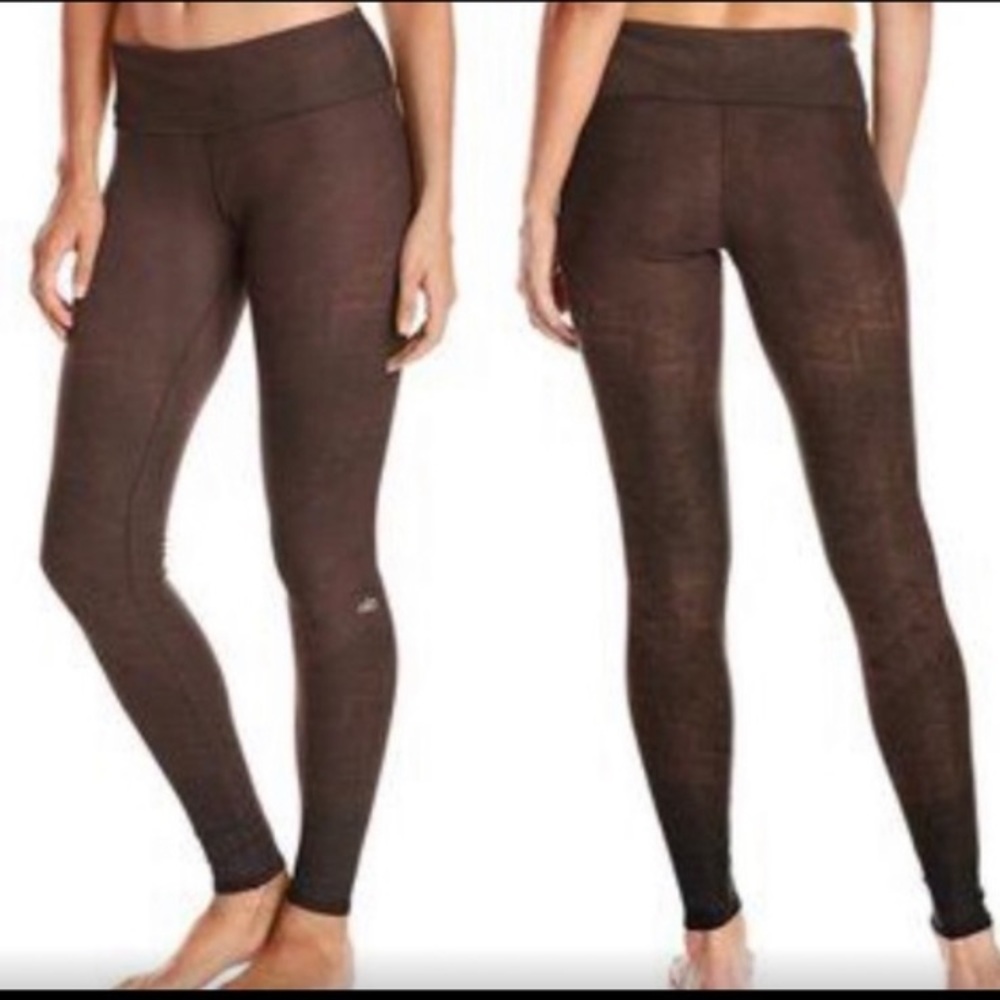 Alo Yoga Workout Brown Aztec ombré Print Leggings Tights Size Small
